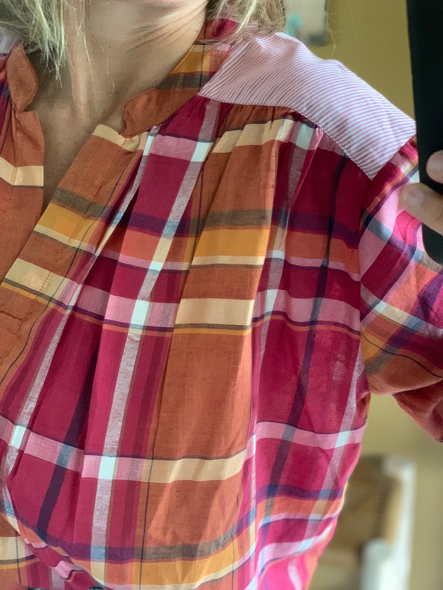 Blouse TELMA Fuchsia Madras