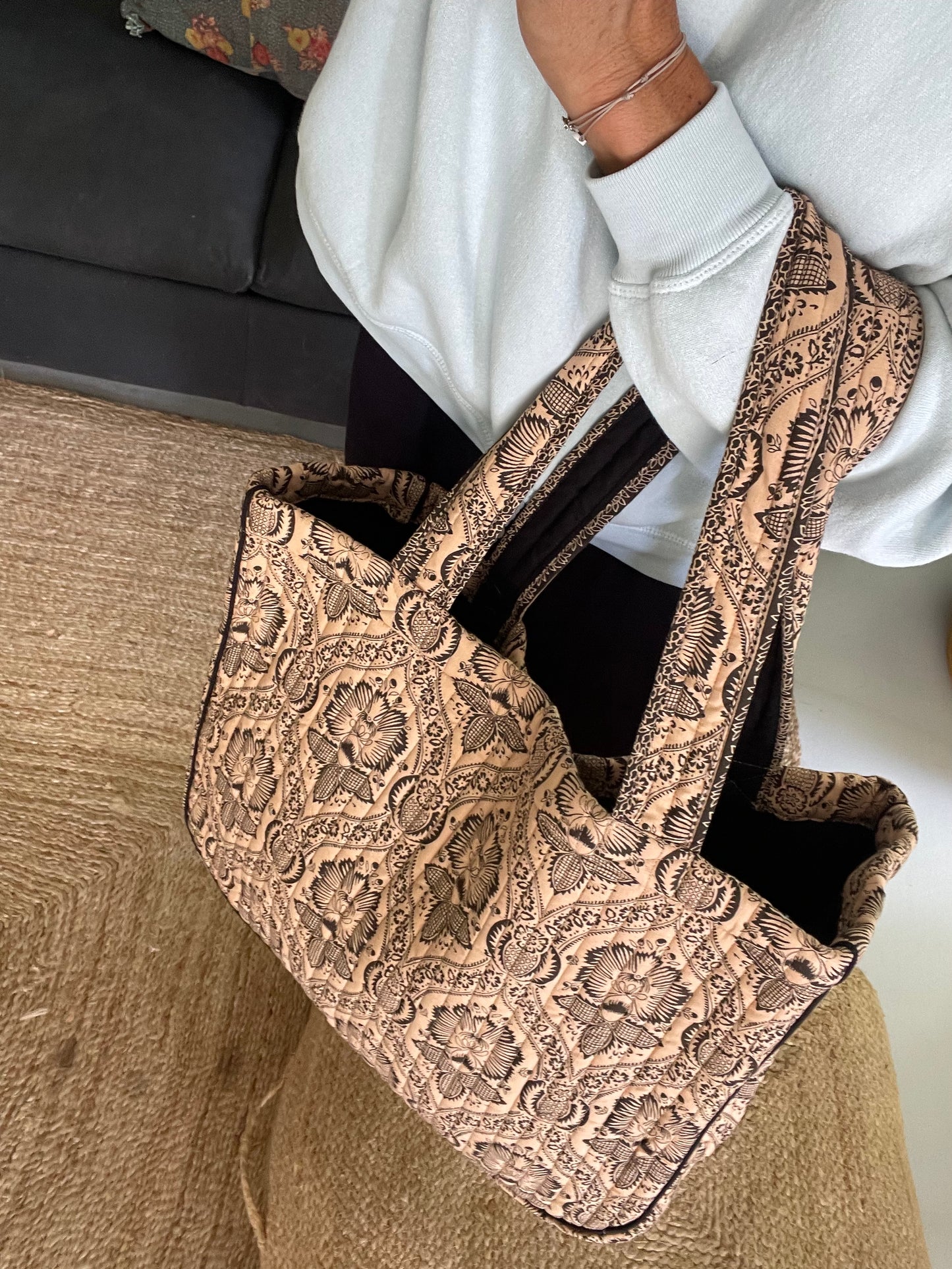 Cabas en coton matelassé Collab