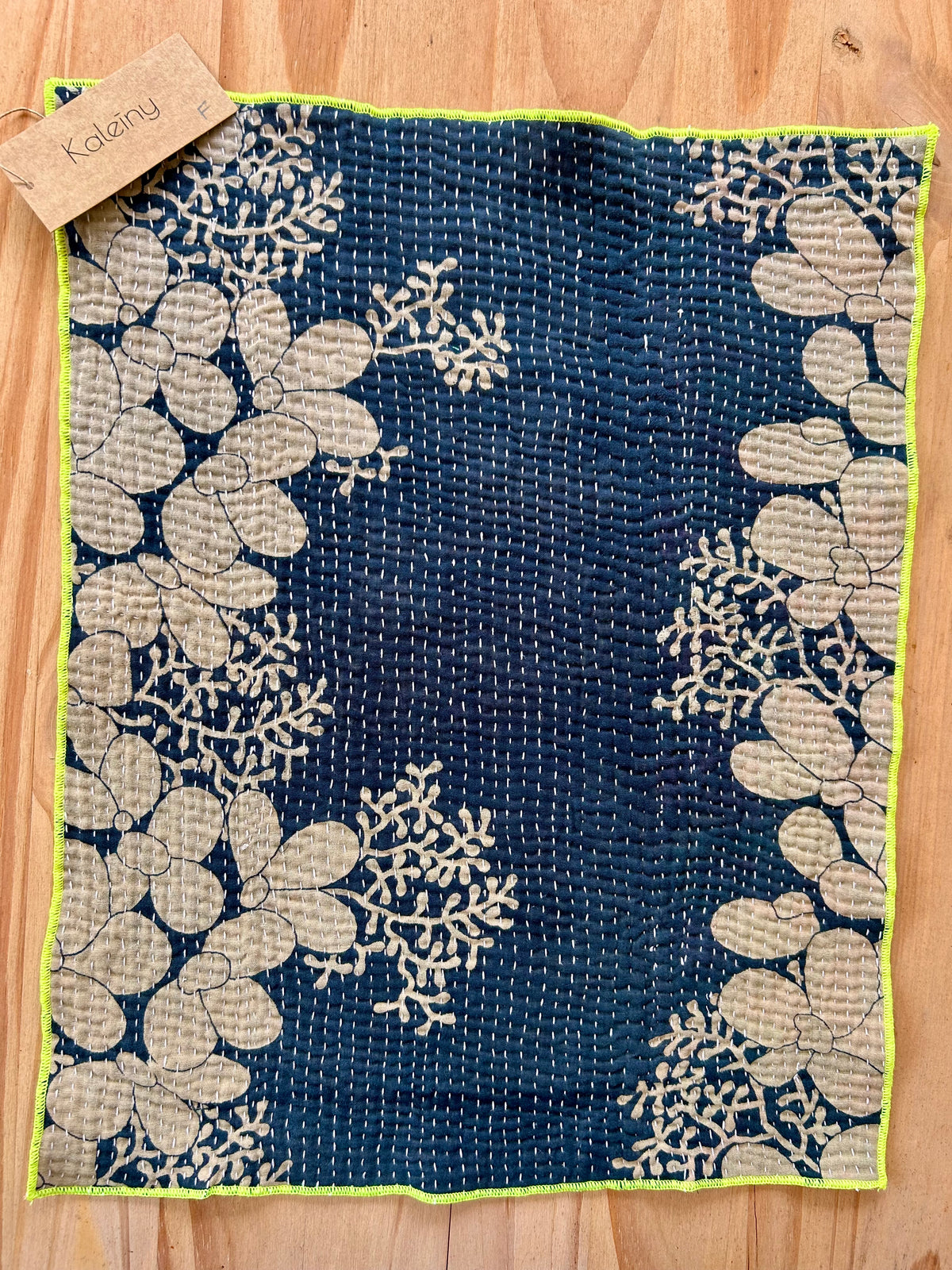 Set de table en kantha réversible | Collection Vintage noir