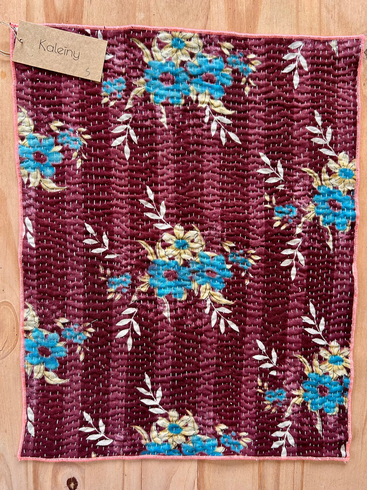 Set de table en kantha réversible | Collection Vintage Bordeaux