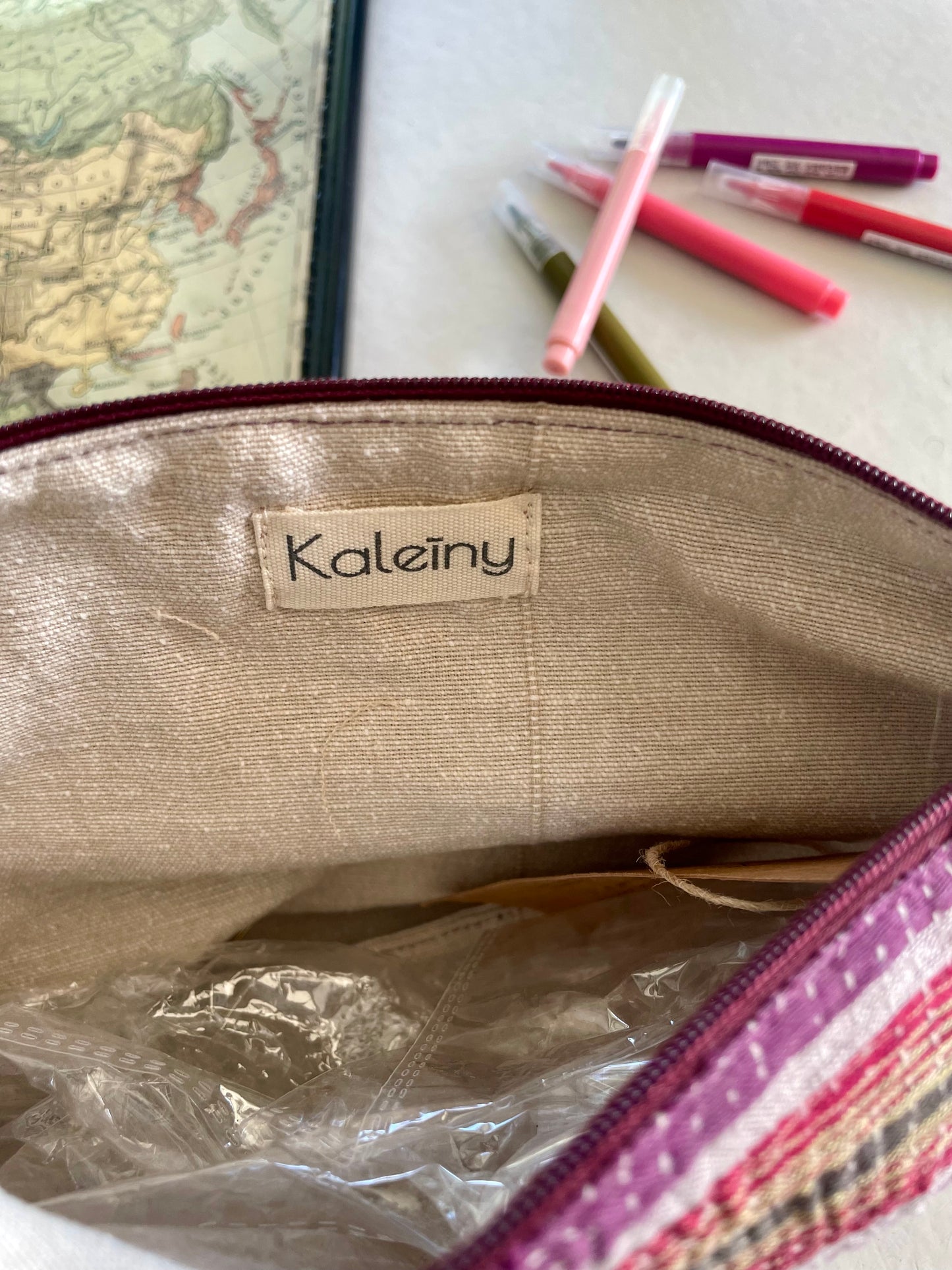 Pochette en Kantha | Violine à rayures