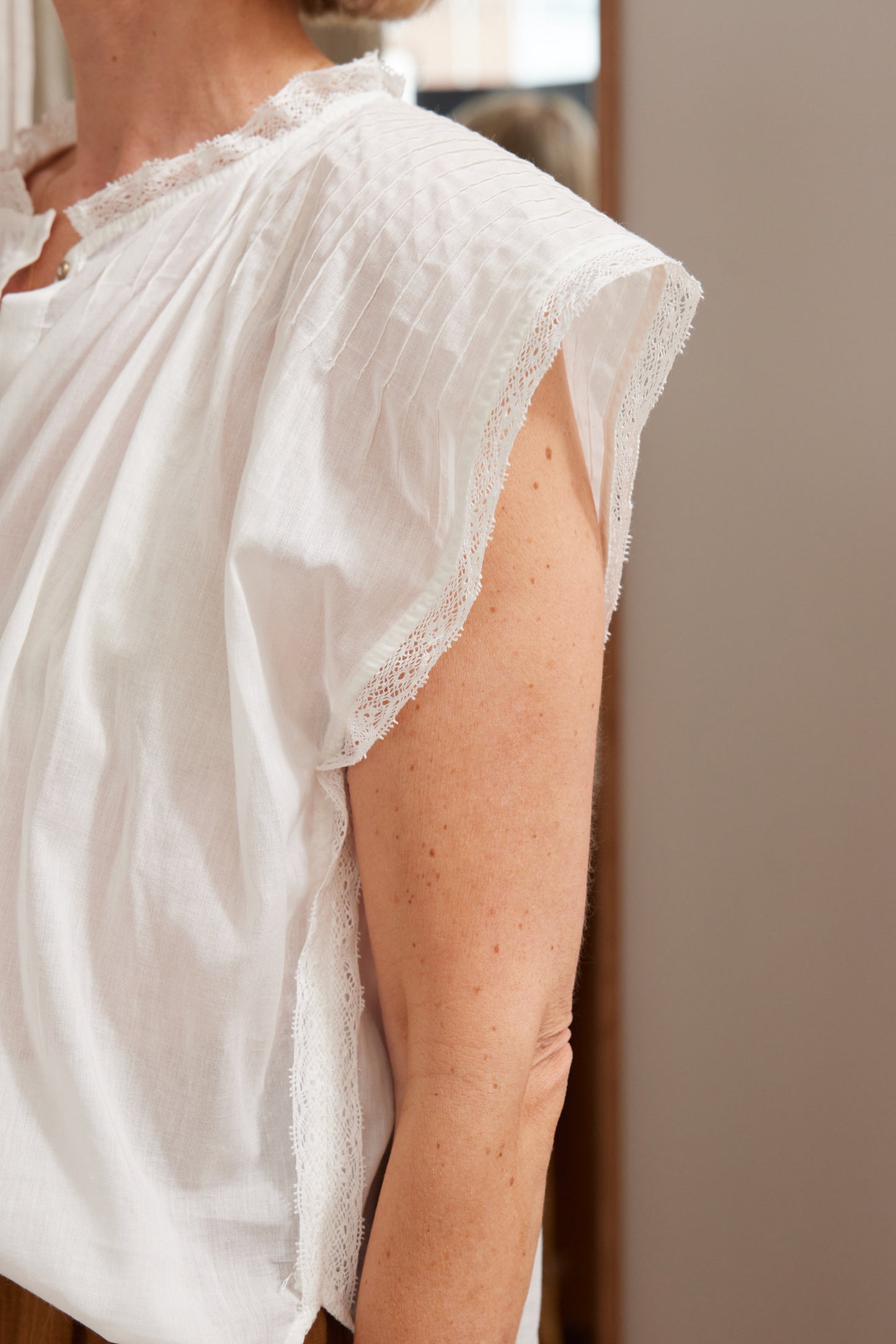 Blouse voile de coton & dentelle