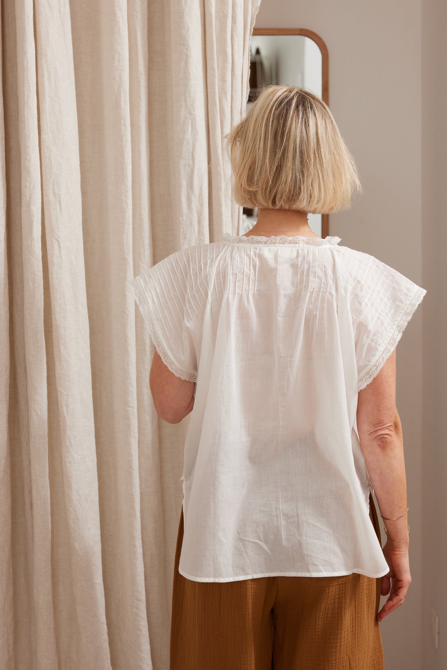 Blouse voile de coton & dentelle