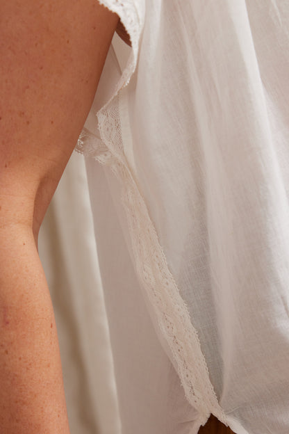Blouse voile de coton & dentelle