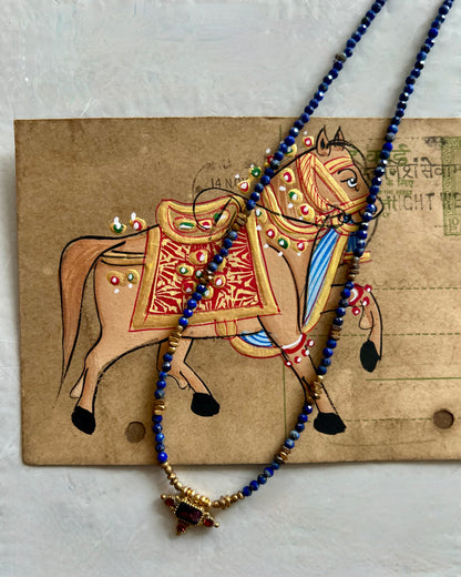 Collier PRIYA avec pierres semi-précieuses et pampilles