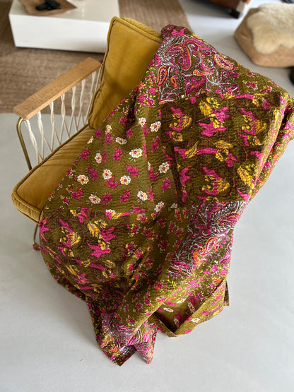 Plaid en Kantha Kaki