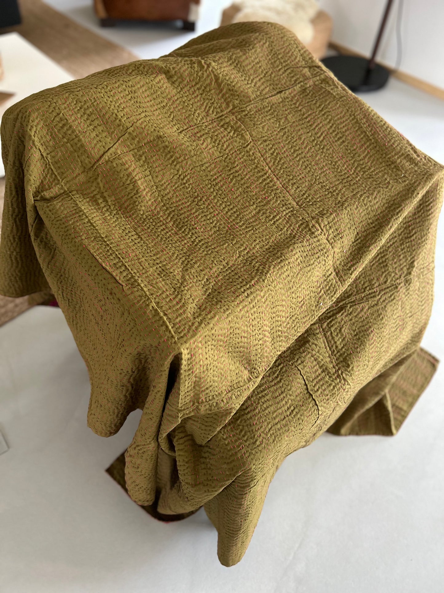 Plaid en Kantha Kaki