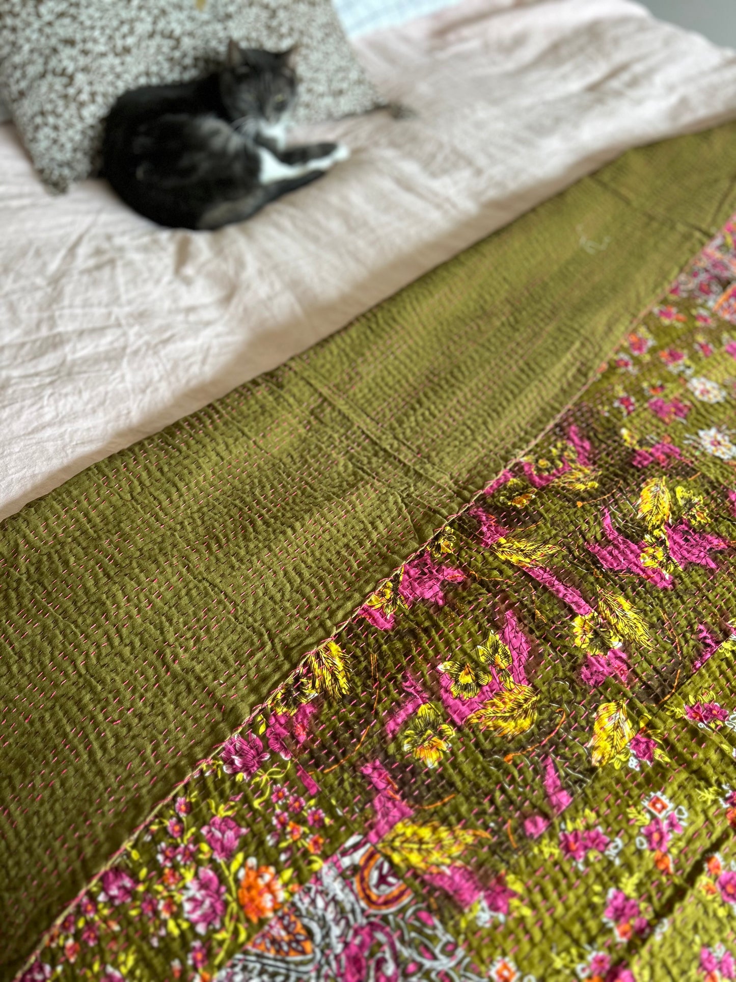 Plaid en Kantha Kaki