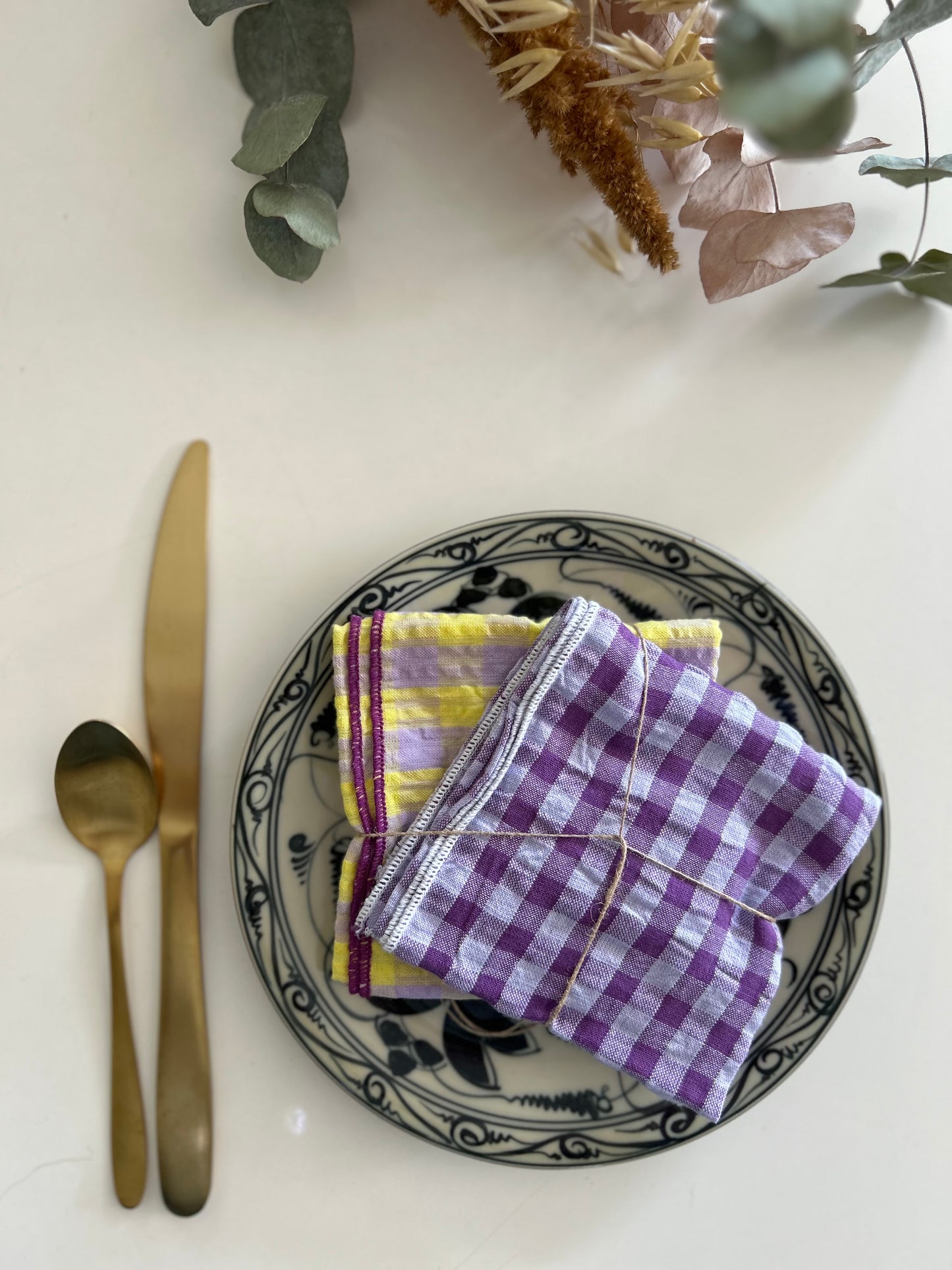 Serviettes de table en coton (2pièces)
