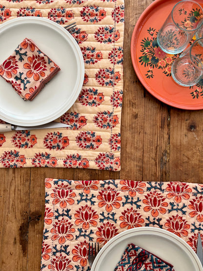 Set de table matelassé réversible  | Collection orangeade