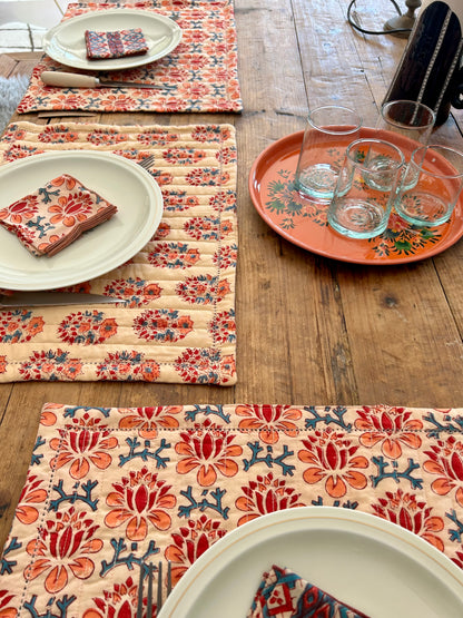 Set de table matelassé réversible  | Collection orangeade