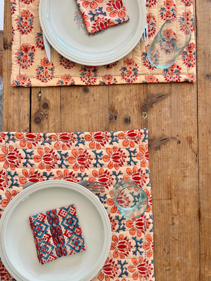 Set de table matelassé réversible  | Collection orangeade