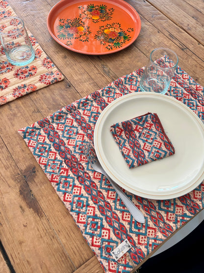 Set de table matelassé réversible  | Collection orangeade