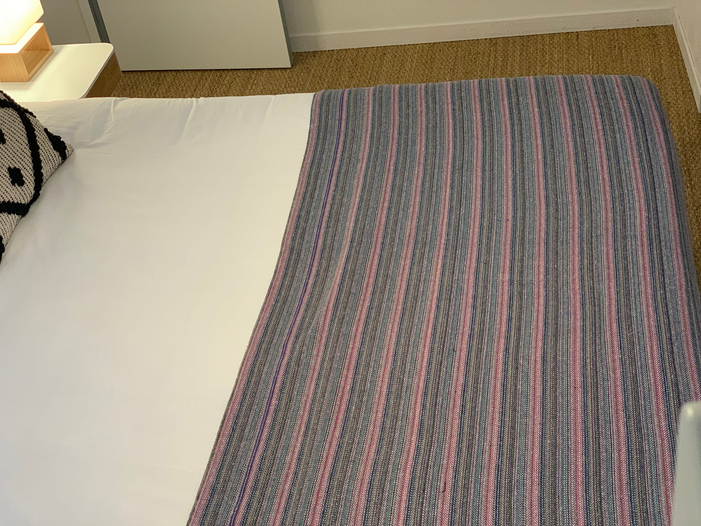 Plaid en khadi de coton fines rayures