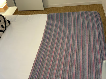 Plaid en khadi de coton fines rayures