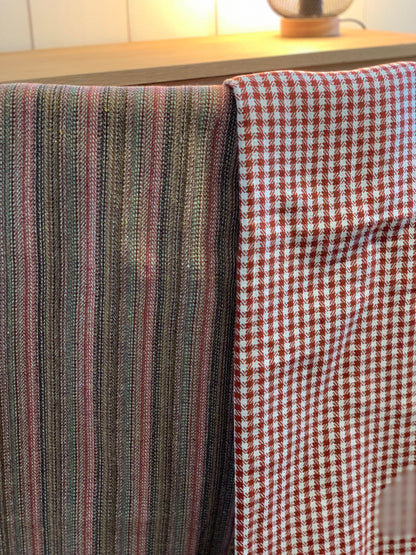 Plaid en khadi de coton fines rayures