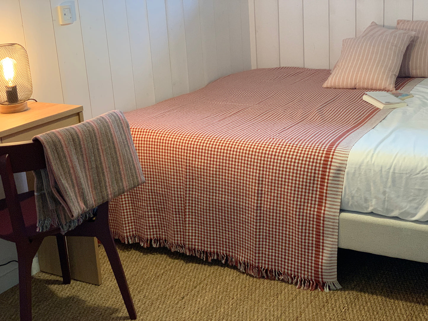 Plaid en khadi de coton terracotta