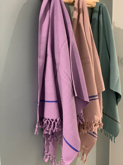Serviette en khadi de coton nid d'abeille