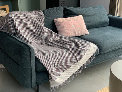 Plaid en khadi bleu marine