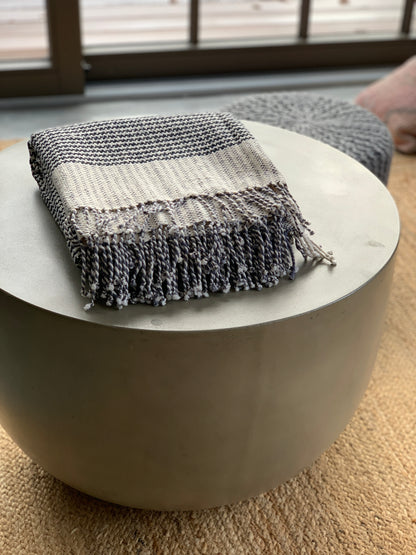 Plaid en khadi bleu marine