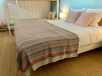 Grand plaid en  khadi de coton multicolore