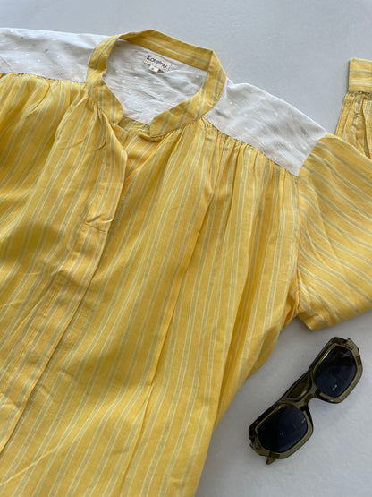 Blouse Telma Jaune fines rayures vertes