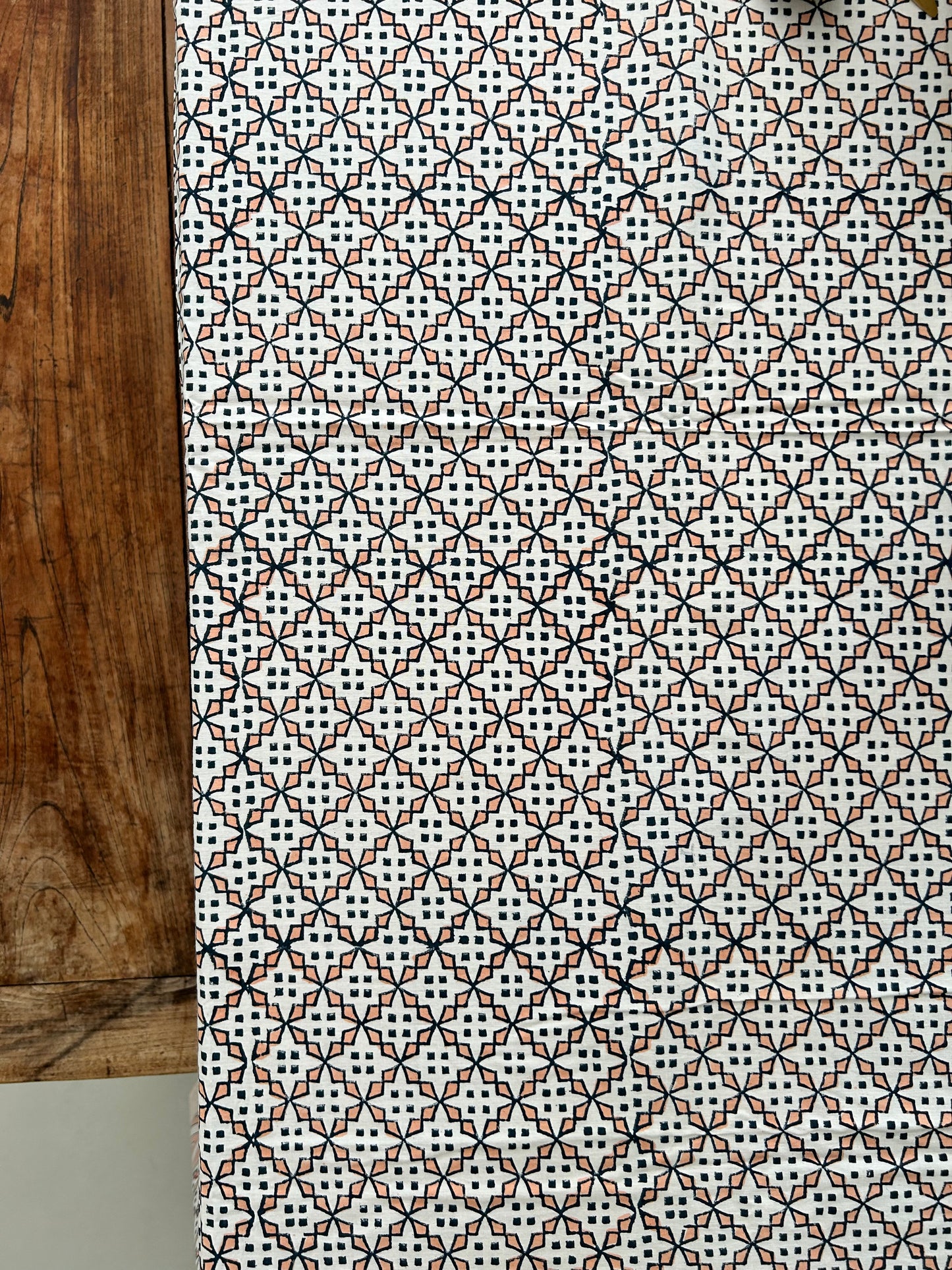 Nappe imprimée à la main- motifs géométriques