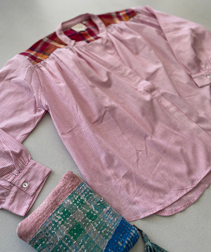 Blouse TELMA fines rayures rose