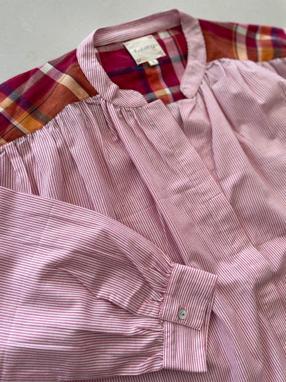 Blouse TELMA fines rayures rose