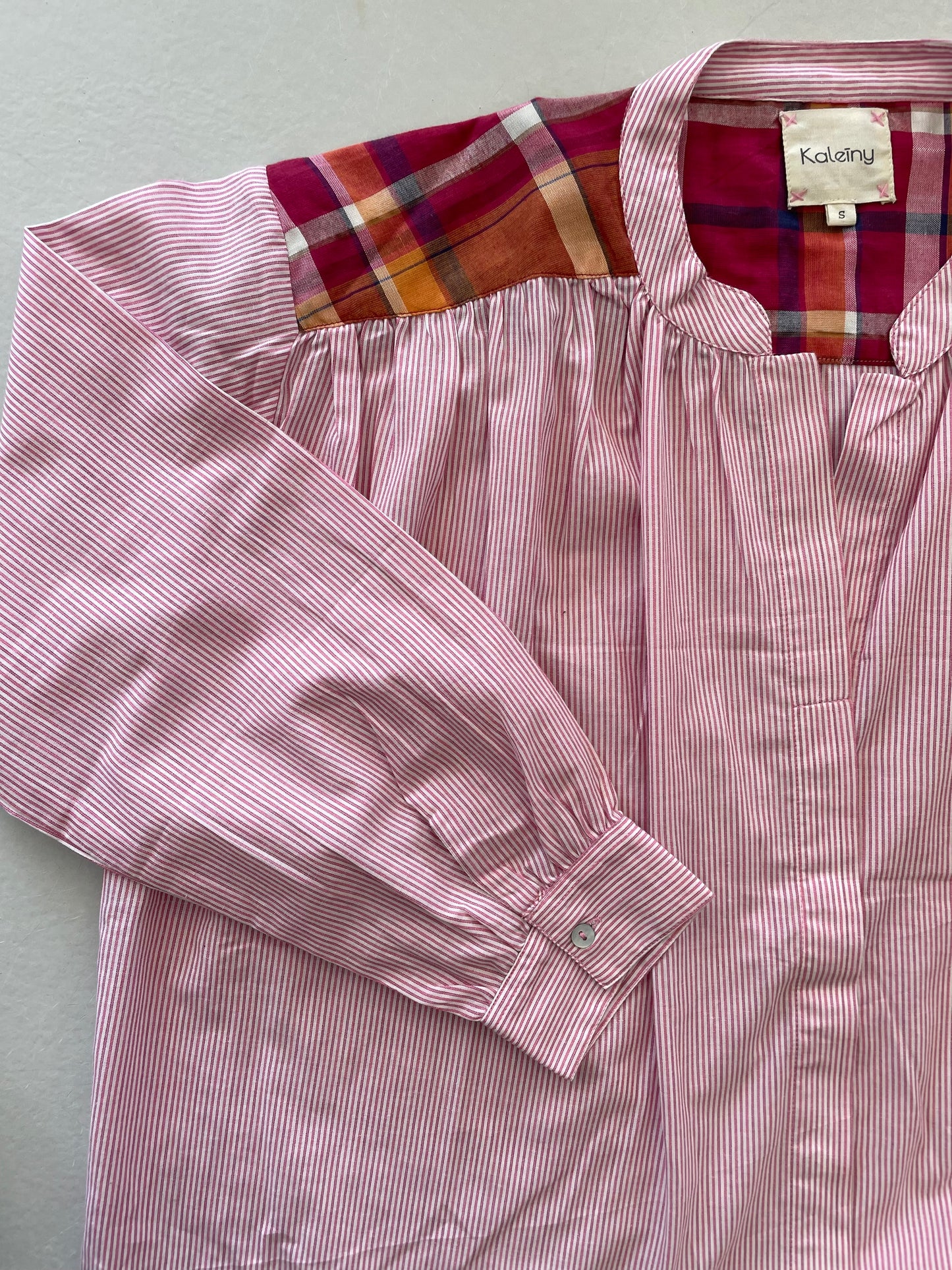 Blouse TELMA fines rayures rose