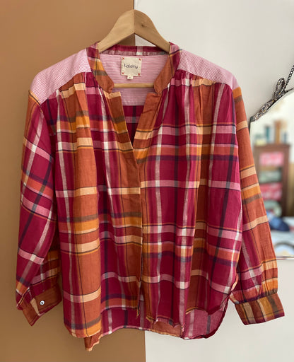 Blouse TELMA Fuchsia Madras
