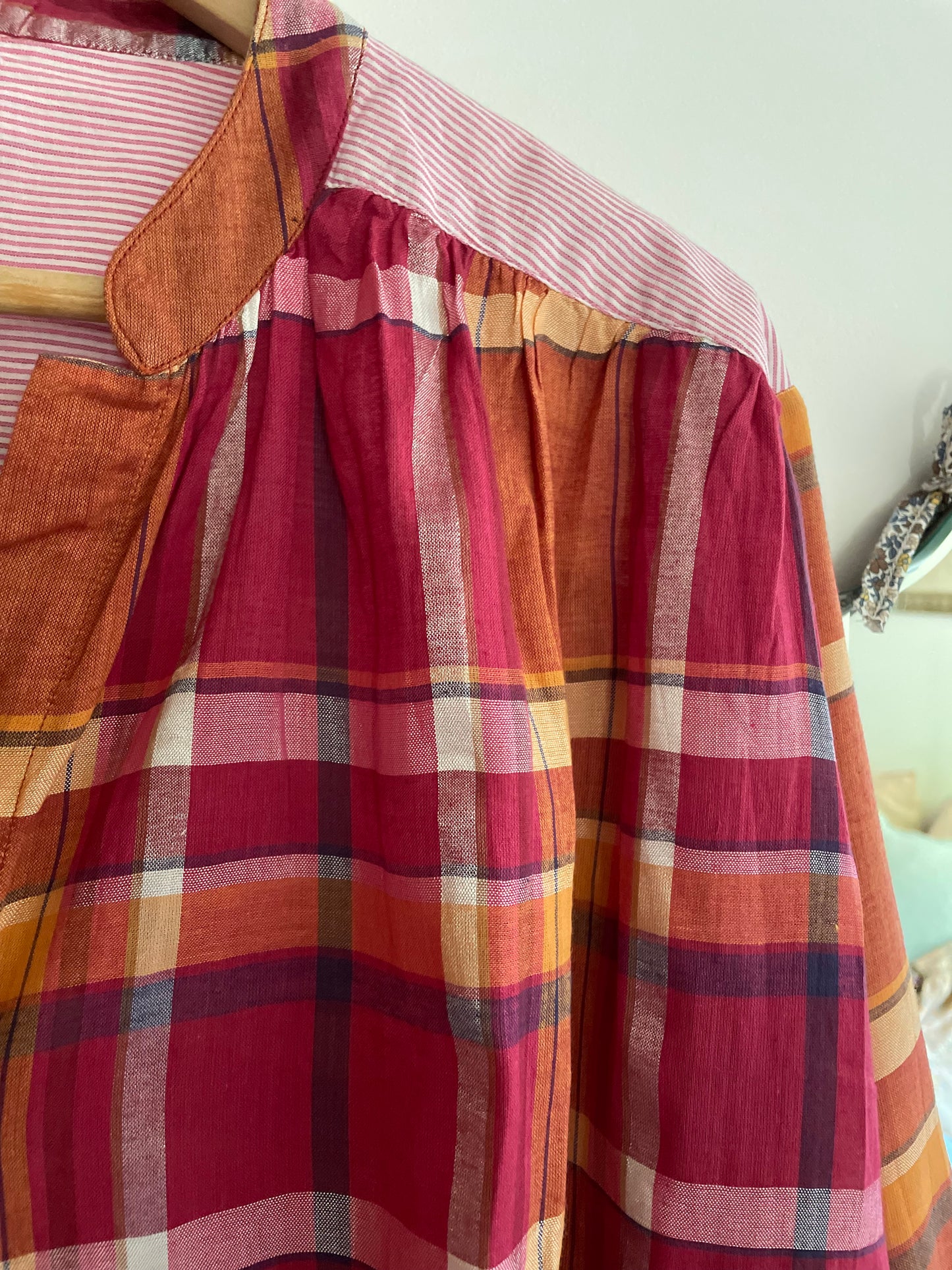 Blouse TELMA Fuchsia Madras