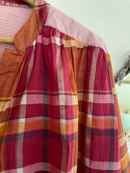 Blouse TELMA Fuchsia Madras