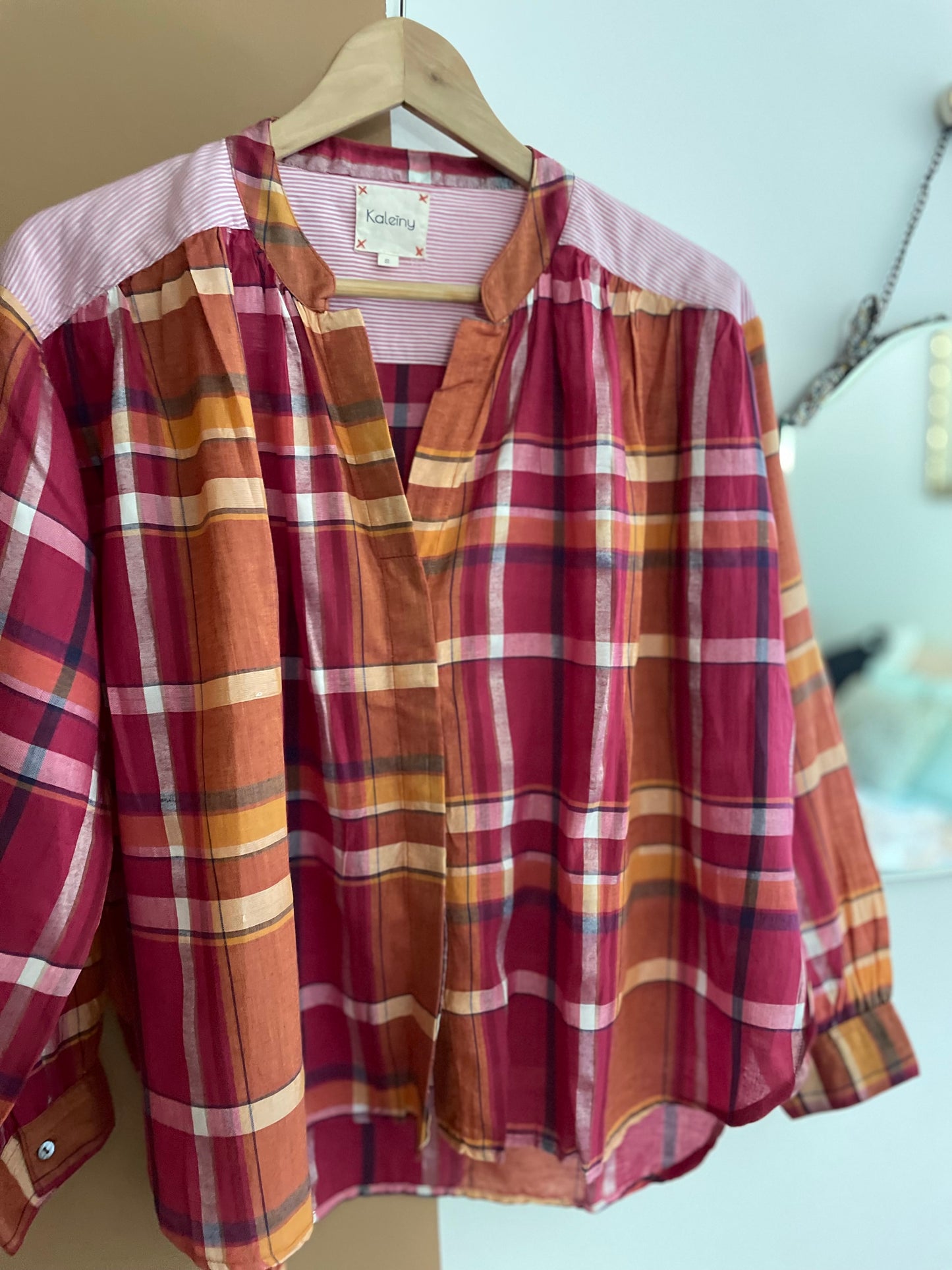 Blouse TELMA Fuchsia Madras