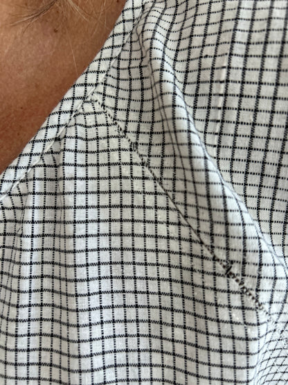 Blouse PRANA en coton khadi carreaux Noir & Blanc