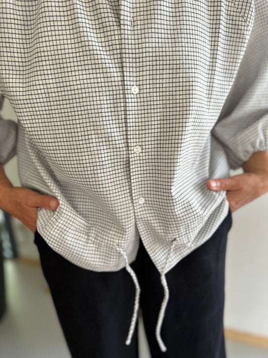 Blouse PRANA en coton khadi carreaux Noir & Blanc