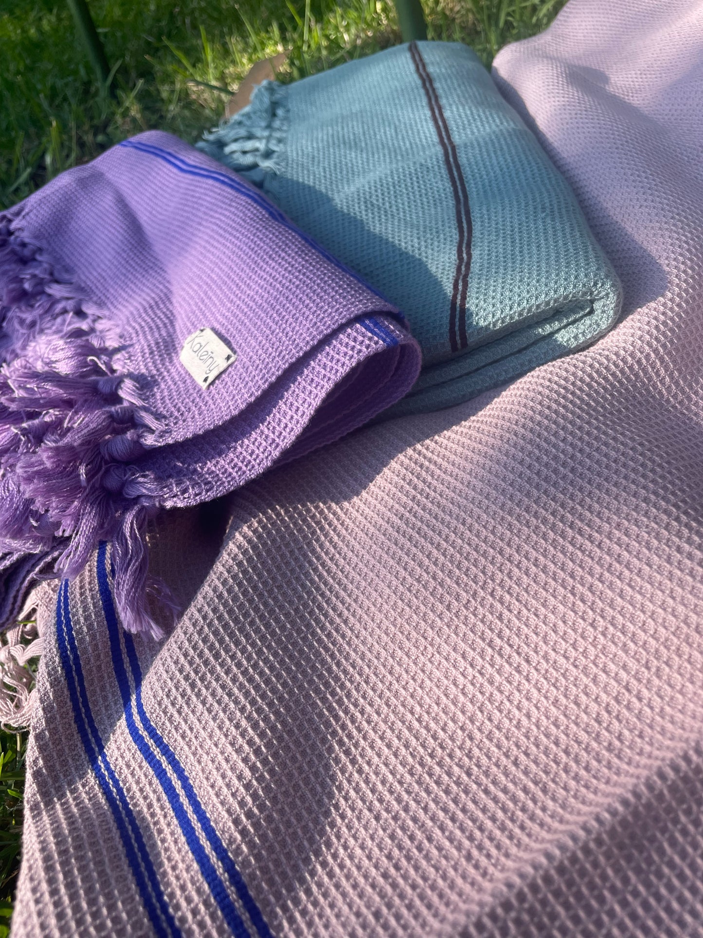 Serviette en khadi de coton nid d'abeille
