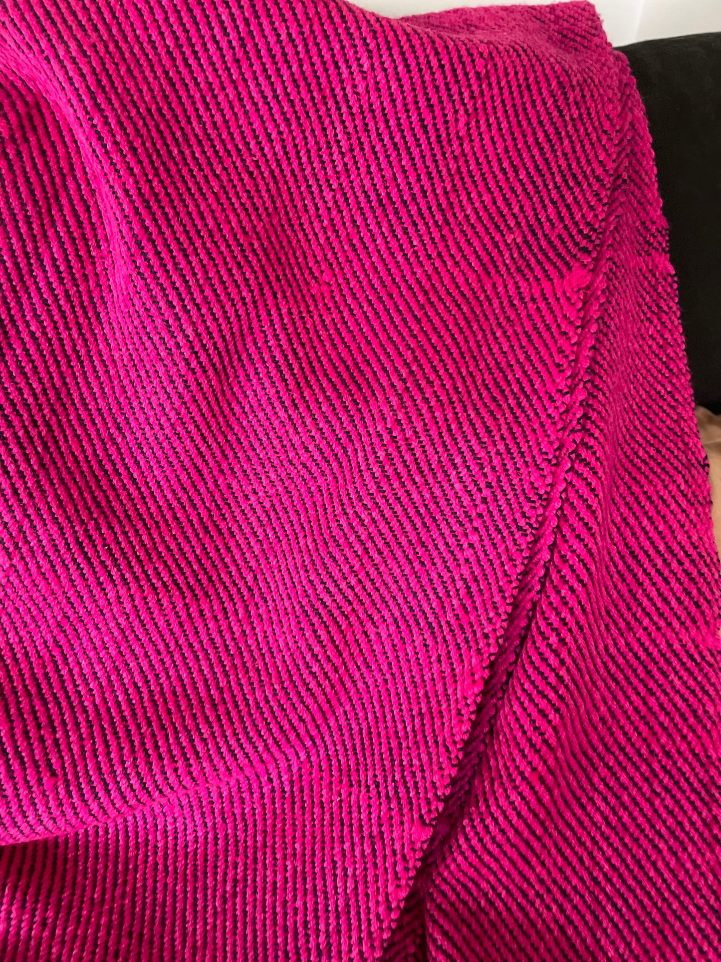 Plaid en Khadi de Laine fushia