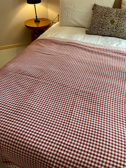 Plaid en khadi de coton terracotta