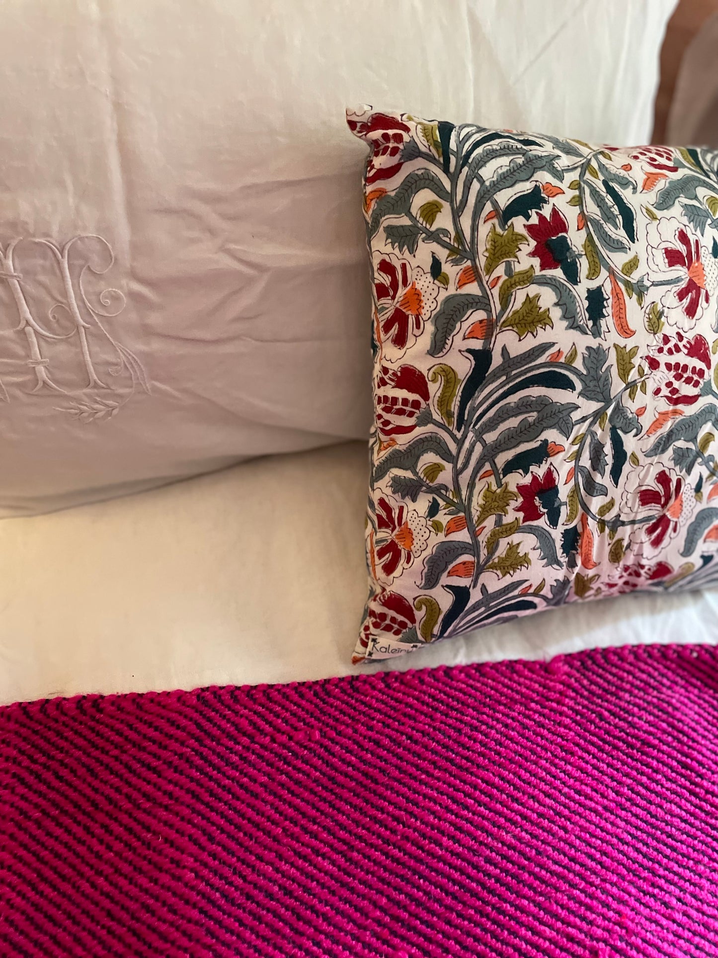 Plaid en Khadi de Laine fushia