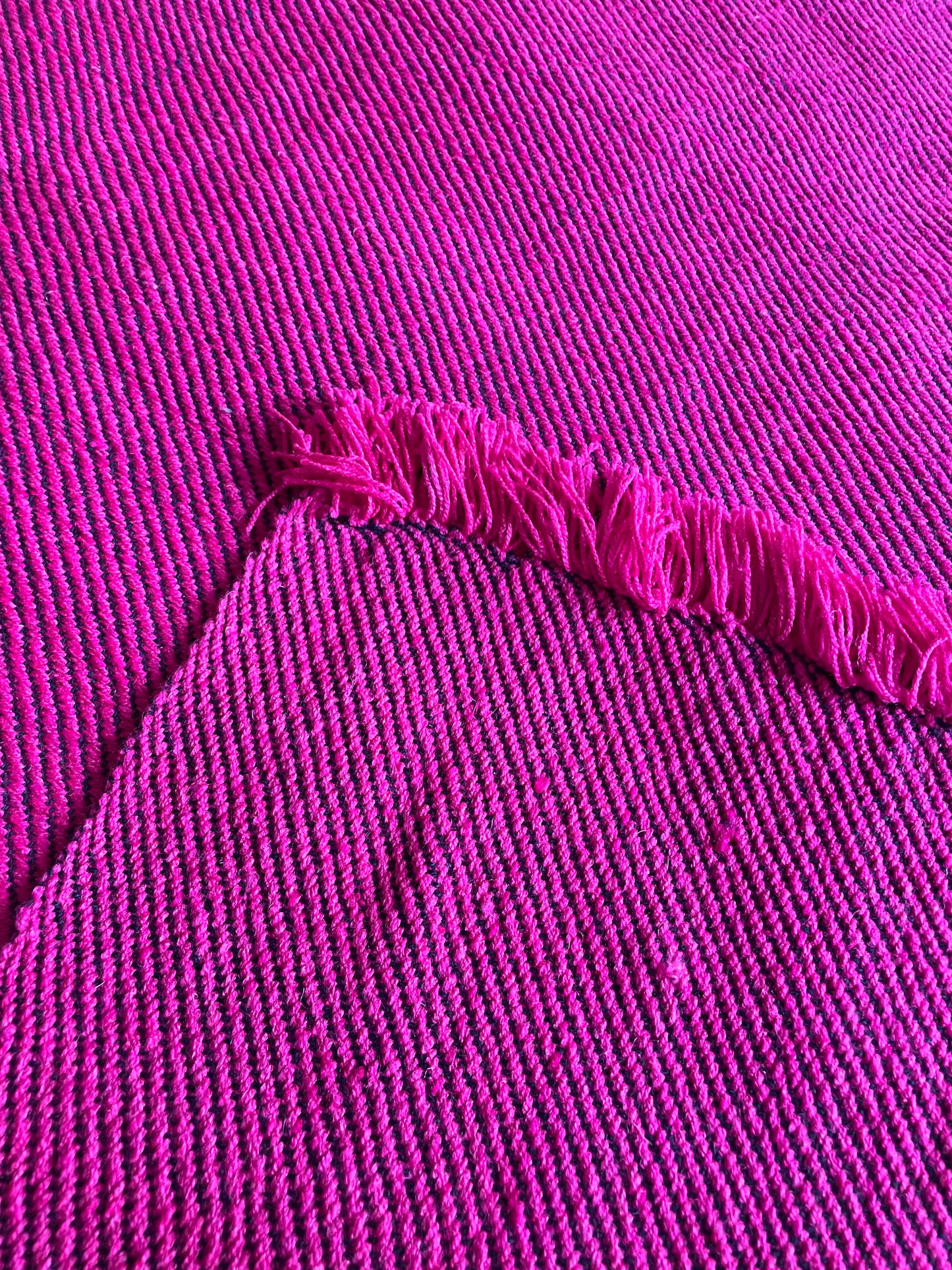 Plaid en Khadi de Laine fushia
