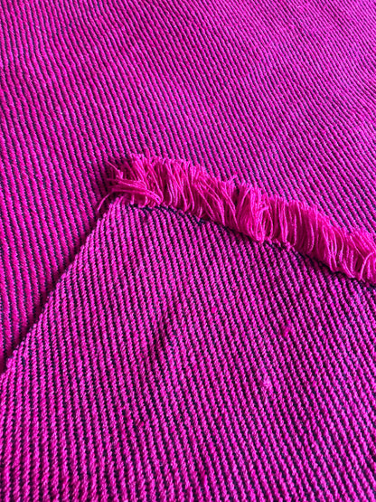 Plaid en Khadi de Laine fushia