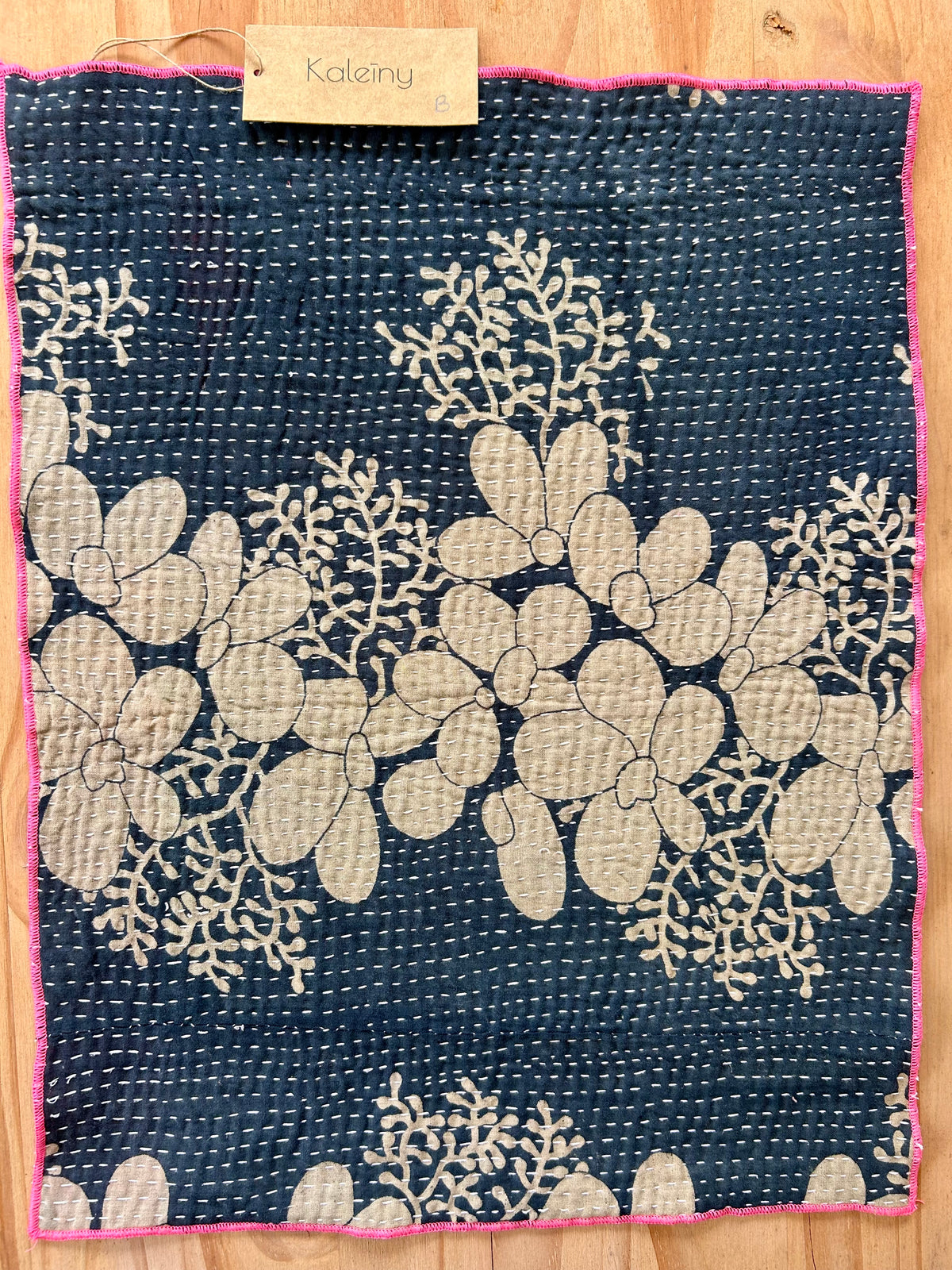 Set de table en kantha réversible   |  Collection Vintage noir