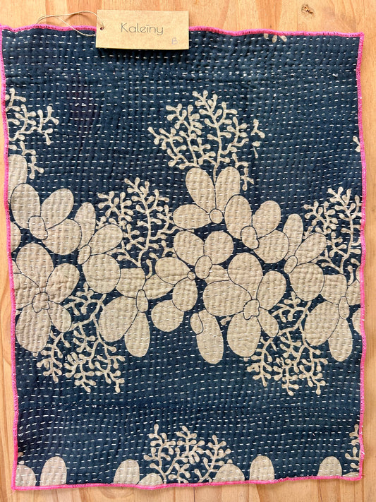Set de table en kantha réversible   |  Collection Vintage noir