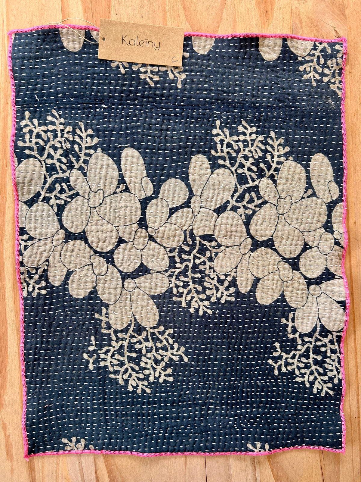 Set de table en kantha réversible   |  Collection Vintage noir