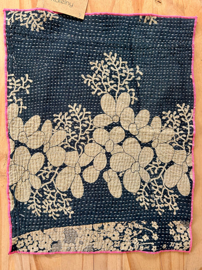 Set de table en kantha réversible   |  Collection Vintage noir