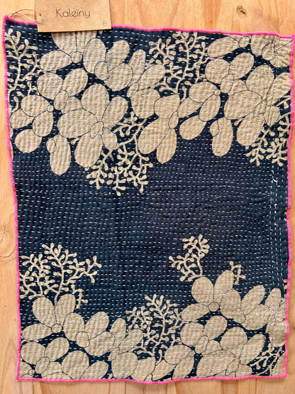Set de table en kantha réversible   |  Collection Vintage noir