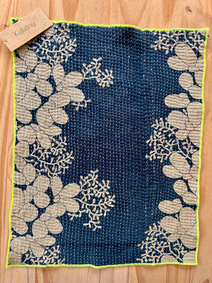 Set de table en kantha réversible   |  Collection Vintage noir