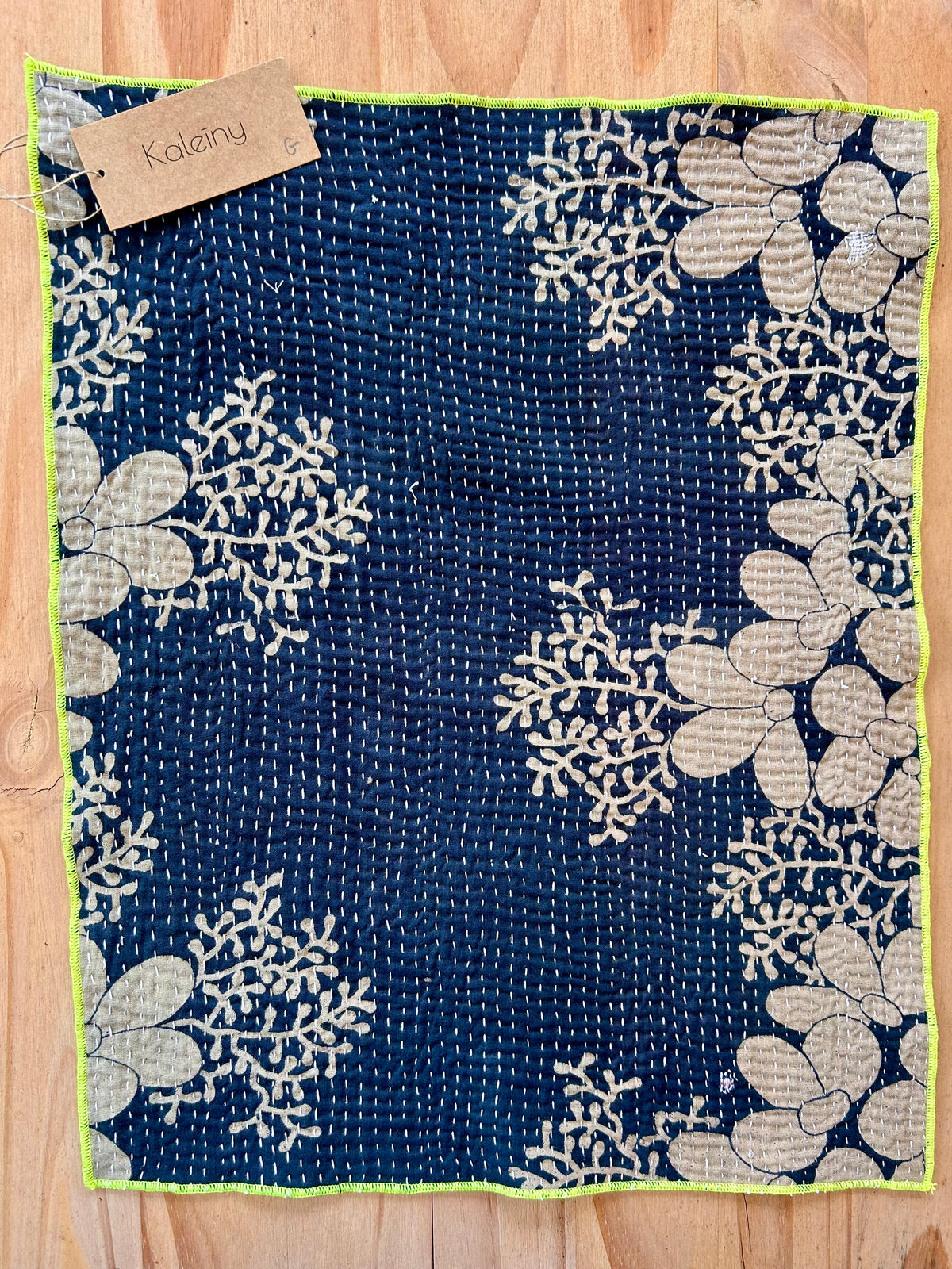 Set de table en kantha réversible   |  Collection Vintage noir