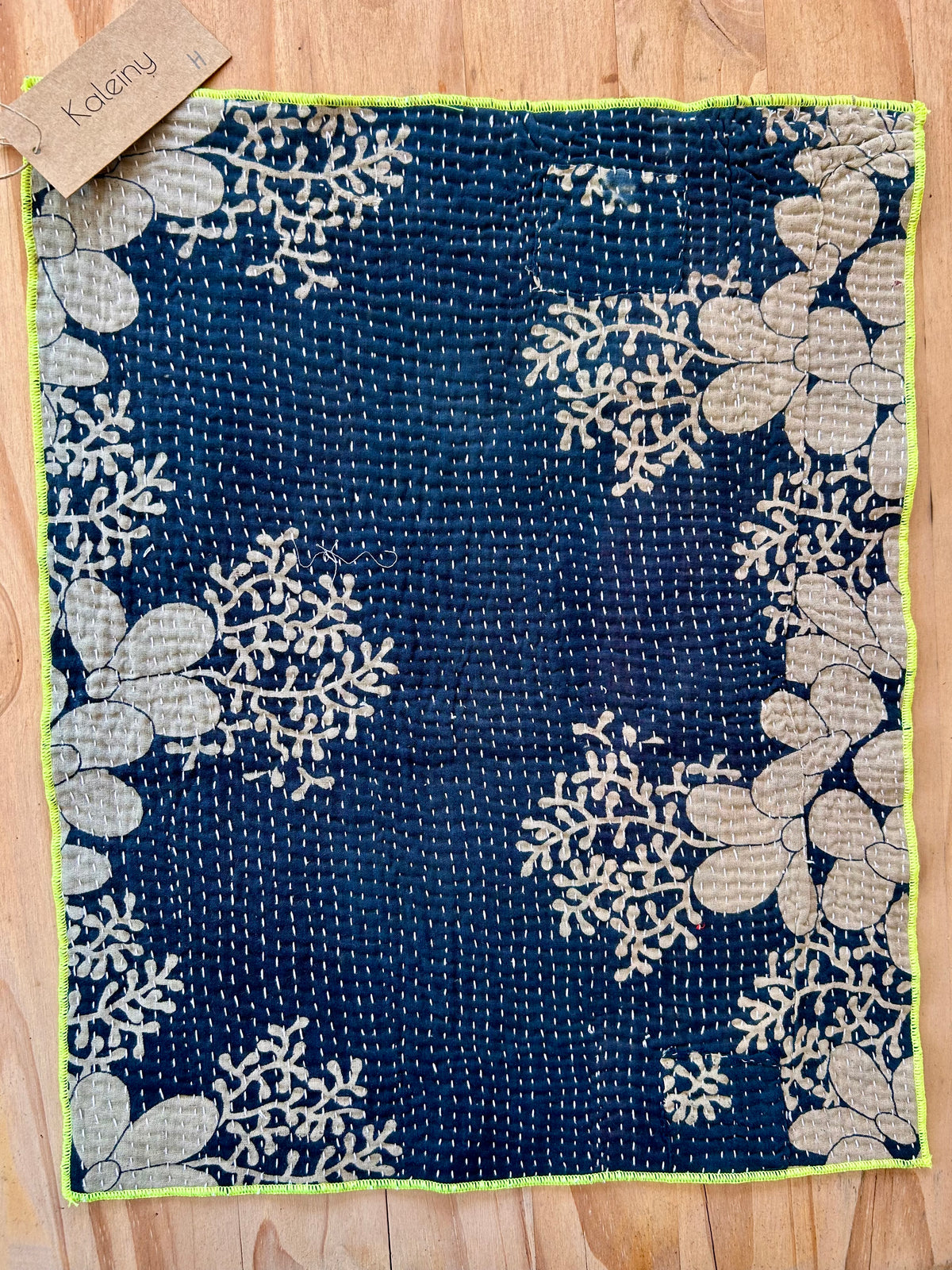 Set de table en kantha réversible   |  Collection Vintage noir